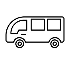 school bus in line style