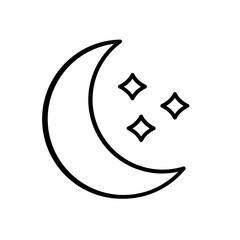 Crescent moon in line style