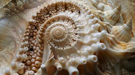 Close Up of a Sea Shell on a Beach