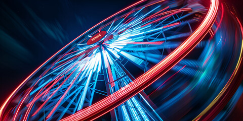 Ferris Wheel Illuminated Against the Dark Sky"