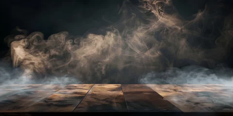 Foto op Plexiglas Gray Marble Table with Smoke Generative Ai © Muzamil