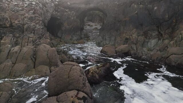 Furna de Caion en A Coru&ntilde;a desde el interior