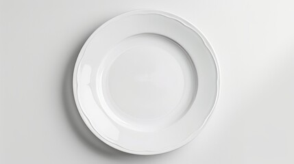 White background with empty white plate