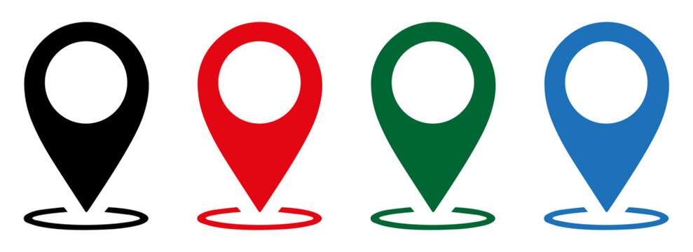 Location icon. Map pin. gps. place marker. GPS location symbol collection. Set of map pin location icons. Modern map markers. isolated on white.