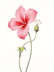Exquisitely  Botanical Watercolor of a Captivating Floral Specimen