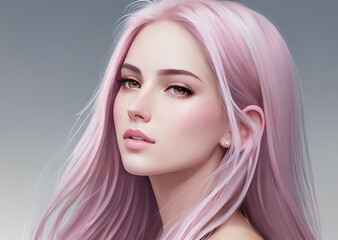Portrait of a cute girl.Generative AI