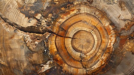 Close Up of Tree Trunk Showing Rings