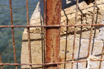 Texture of old and rusty iron. Rusty metal products.