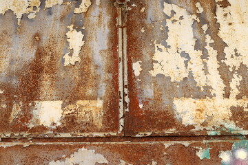 Texture of old and rusty iron. Rusty metal products.