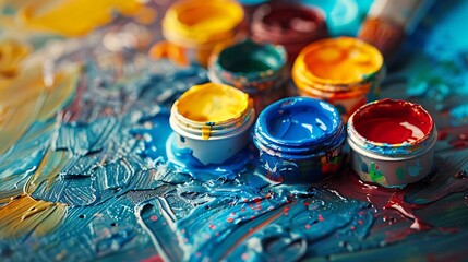 Zoomed in view of art therapy materials showcasing creative expression as a path to mental healing