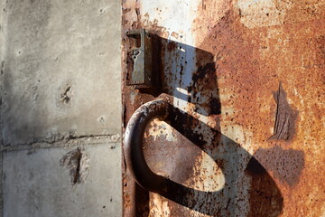 Texture of old and rusty iron. Rusty metal products.
