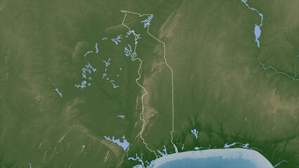 Togo outlined. Pale elevation map © zelwanka