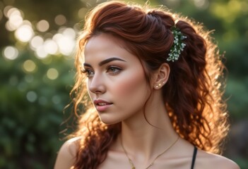 Fototapeta premium A Portrait Of Breathtakingly Gorgeous, Exotic, Beautiful Woman. 