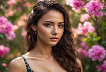 Fototapeta premium A Portrait Of Breathtakingly Gorgeous, Exotic, Beautiful Woman. 