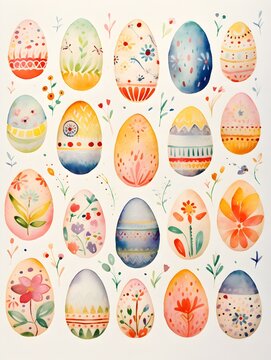 Whimsical Watercolor Eggs: A Charming Sketchbook-Inspired Easter Display