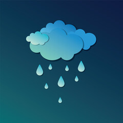 weather cloud rainy icon on blue background