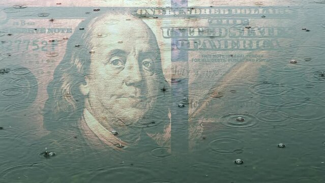 Money under water, finance and economy concept