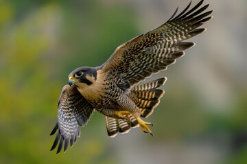 falcon midturn with eyes locked on target