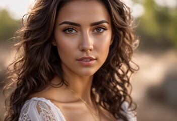 Fototapeta premium A Portrait Of Breathtakingly Gorgeous, Exotic, Beautiful Woman. 