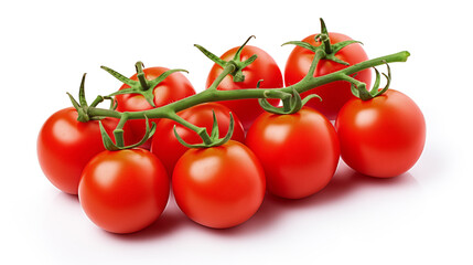 Bunch of cherry tomatoes isolated on white background.