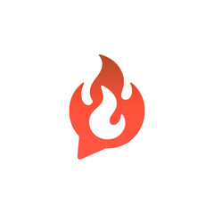 fire chat app logo vector illustration template design