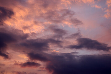 Naklejka na ściany i meble Beautiful sunset with dramatic clouds