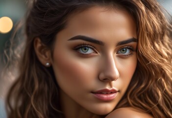 Fototapeta premium A Portrait Of Breathtakingly Gorgeous, Exotic, Beautiful Woman. 