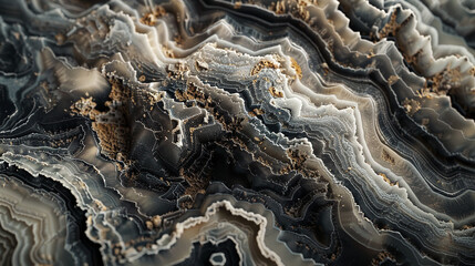 A close-up view of marble grains, resembling a topographic map of an alien world.