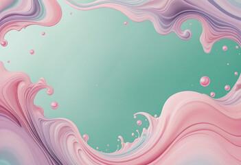 Illustration pink green gradient web background, fluid style colorful background