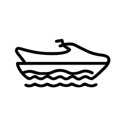 jetski jetboat motorboat as a single simple icon logo vector illustration, isolated on transparent background
