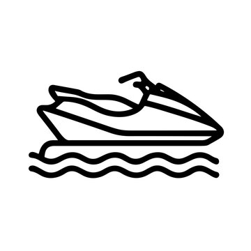 recommend clip art: jetski jetboat motorboat as a single simple icon logo vector illustration, isolated on transparent background