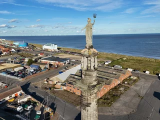 Foto op Canvas Britannia Monument, Nelson's great Yarmouth UK drone,aerial © steve