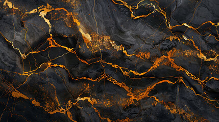 Veins of rich, golden hues coursing through smooth, polished marble surfaces.