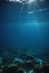 Foto op Aluminium Dark blue ocean surface seen from underwater © Giuseppe Cammino