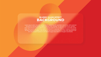 Blurry Glass Effect With Orange Background