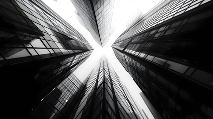 Black and White Low Poly Skyscrapers, To add a modern, artistic, and innovative touch to any design...