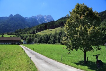 Fototapeta na wymiar Rural landscape near Salzburg, Austria. Landscape of Austria.