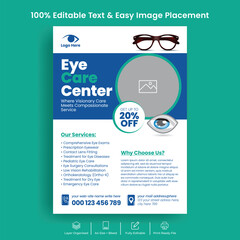 Ophthalmologist print ready flyer or poster template design
suitable for medical healthcare flyer poster and brochure cover design