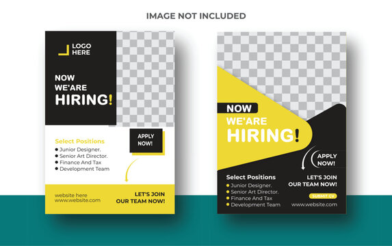  hiring Jobp oster Recruitment advertising template. Recruitment Poster, Job hiring poster, social media, banner, flyer.
