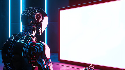 Cybernetic Contemplation - AI in Thoughtful Repose