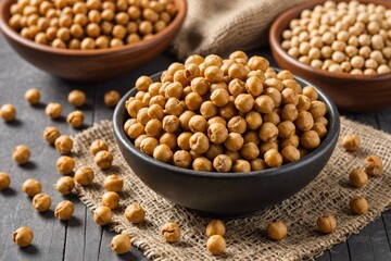 Dried high fiber, protein rich legume, garbanzo beans commonly known as chickpeas