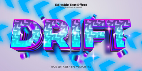 Drift editable text effect in modern trend style