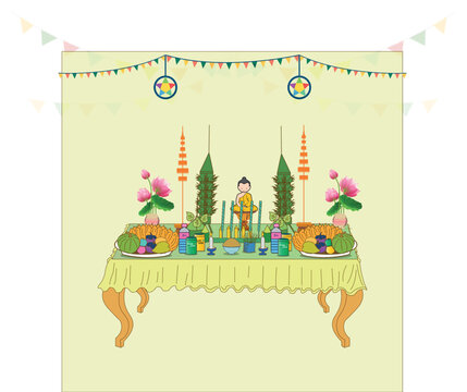 Praying element for Happy khmer new year