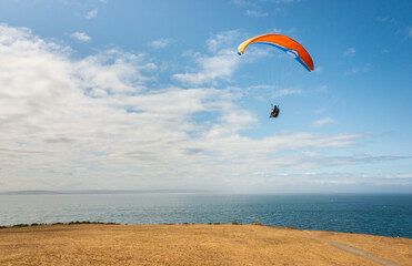 Hang gliding at Fort Ebey State Park in Washington State