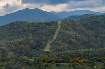 Panoramic top view of Troodos mountains range, Cyprus 2