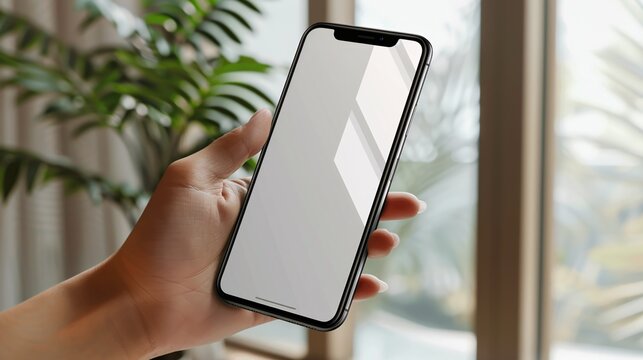 Mobile device mockup with transparent screen and clipping path, perfect for business website and app design.