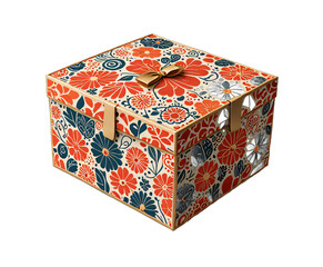  Patterned box isolated transparent background PNG ai generated