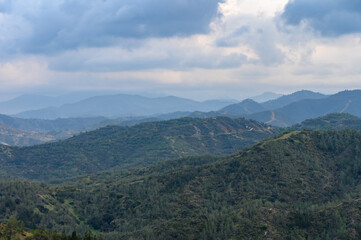 Naklejka premium Troodos mountains in Cyprus, close to Mount Olympus, popular for area for tourists, hikes, and quads 3