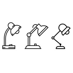 Desk lamp icon vector set. Lamp illustrator sign collection. Light symbol or logo.