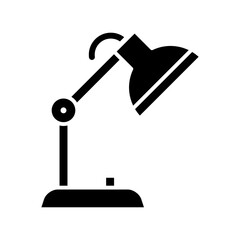 Desk lamp icon vector. Lamp illustrator sign. Light symbol or logo.